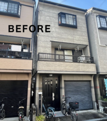 外壁・シャッター塗装と玄関扉交換の施工前写真